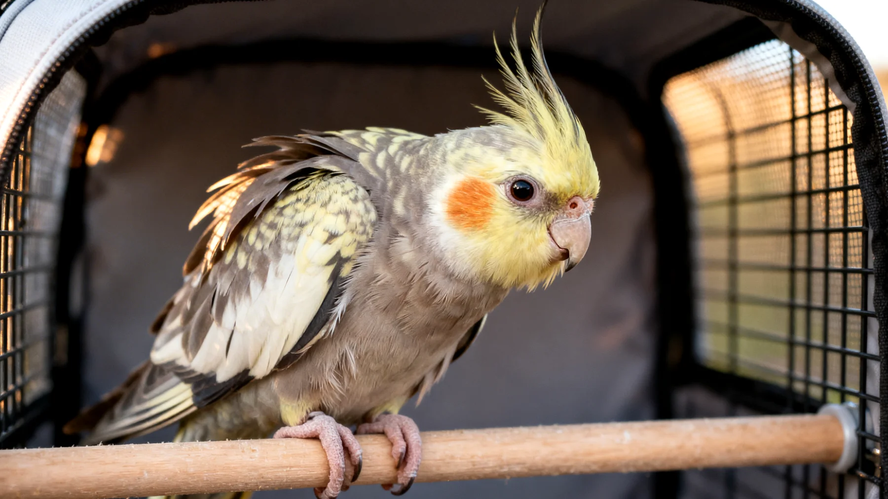 Nymphensittiche leiden während Reisen häufig unter erheblichem Stress durch ungewohnte Umgebungen, Transportbewegungen und veränderte Routinen, was zu Angstverhalten, Federpicken und gesundheitlichen Beeinträchtigungen führen kann"